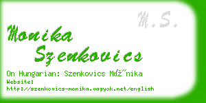 monika szenkovics business card